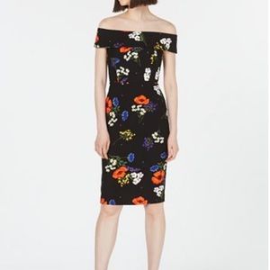 Calvin Klein Floral Off The Shoulder Dress